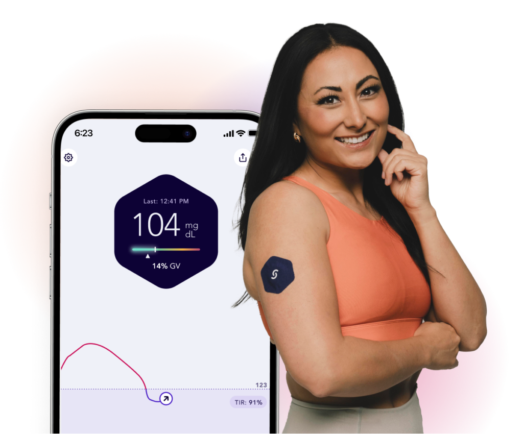 Demo of a glucose tracker app used on a woman