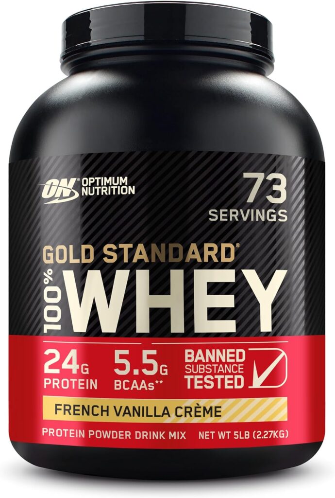 Package of whey protein supplement